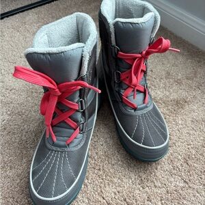 Sorel Tivoli II Waterproof Winter Lace Up Boots Gray Pink